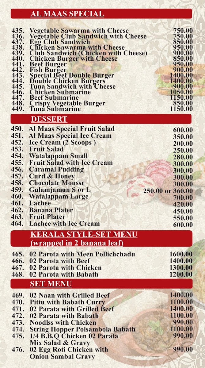 Menu Almaas Indian Restaurant Kollupitiya-3