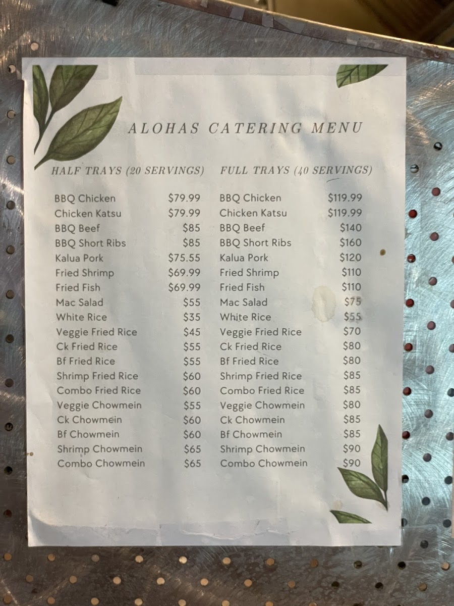 Menu Aloha Hawaiian Bbq Restaurant-2