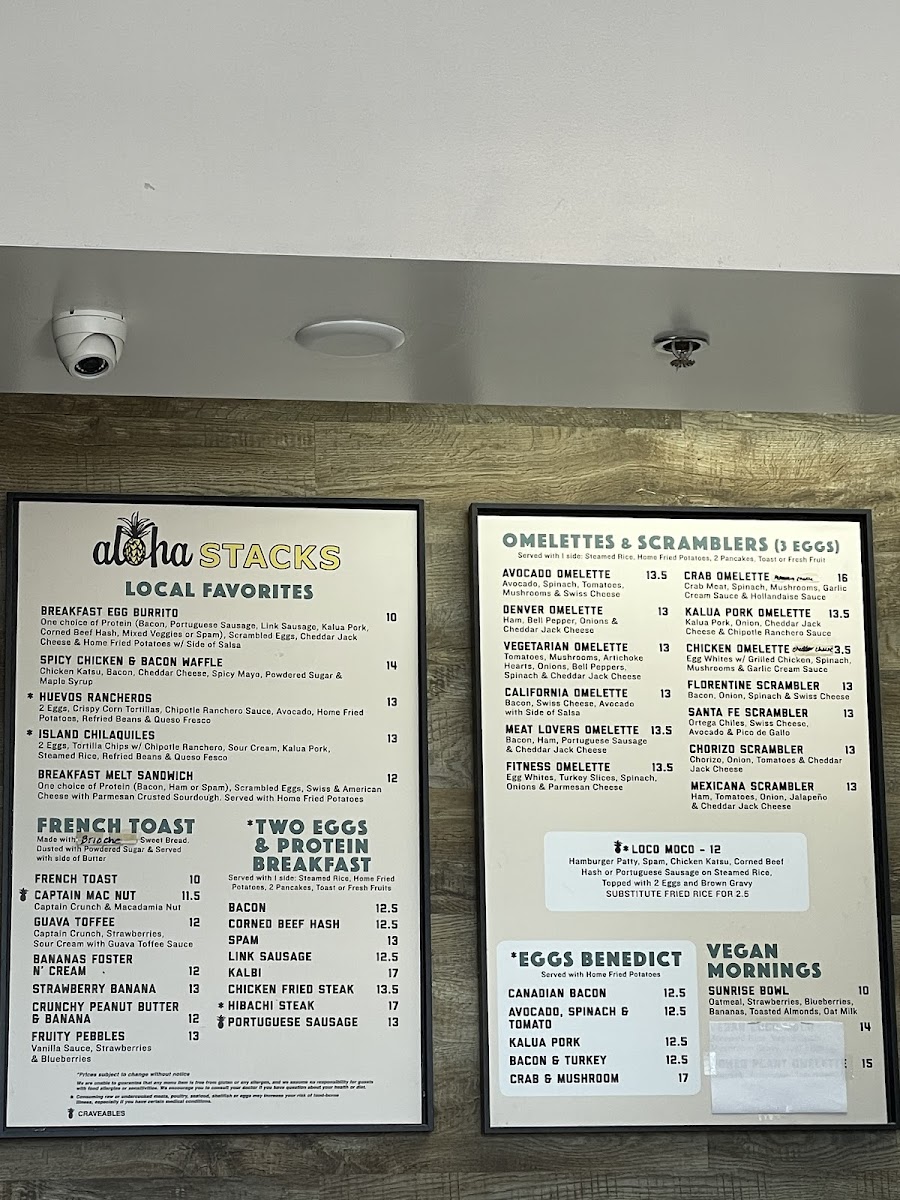 Menu Aloha Stacks Island Eatery & Bakery-1