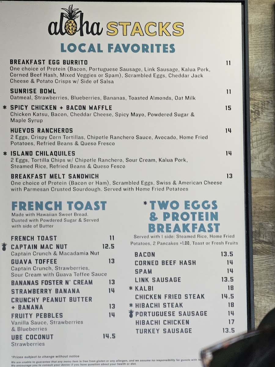 Menu Aloha Stacks Island Eatery & Bakery-10