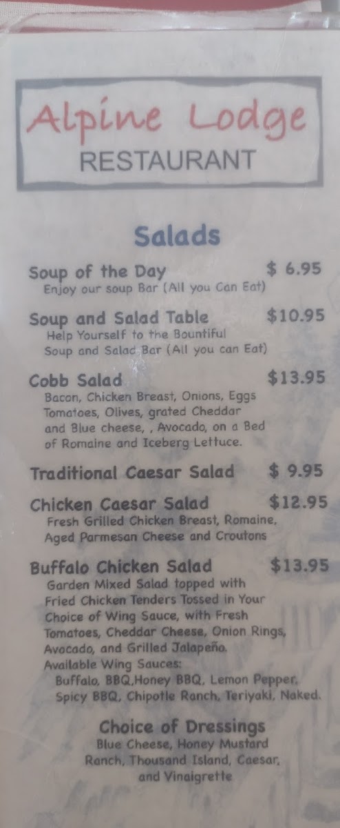 Menu Alpine Lodge Restaurant-7
