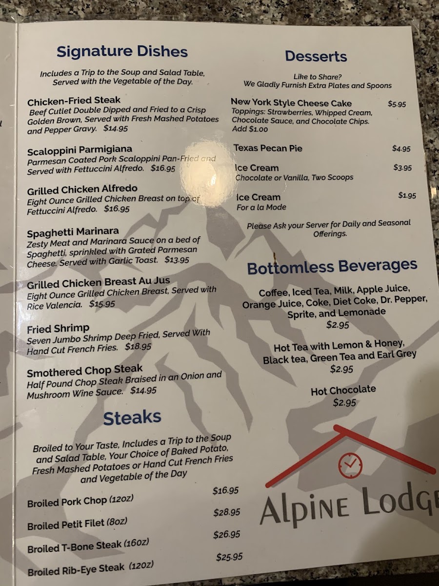 Menu Alpine Lodge Restaurant-8