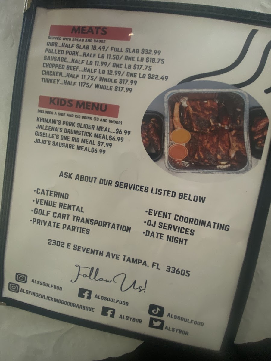 Menu Al's Finger Licking Good Soul Food-6