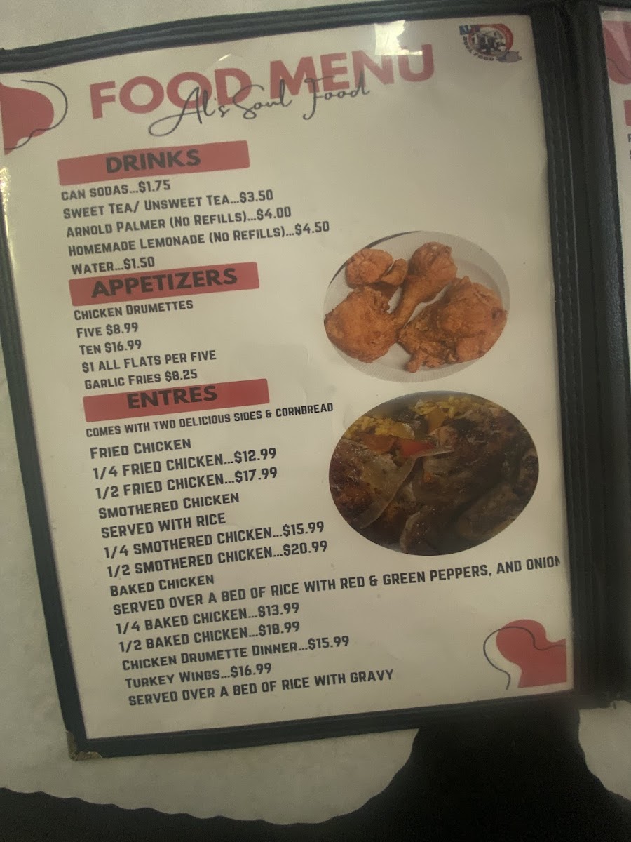 Menu Al's Finger Licking Good Soul Food-7