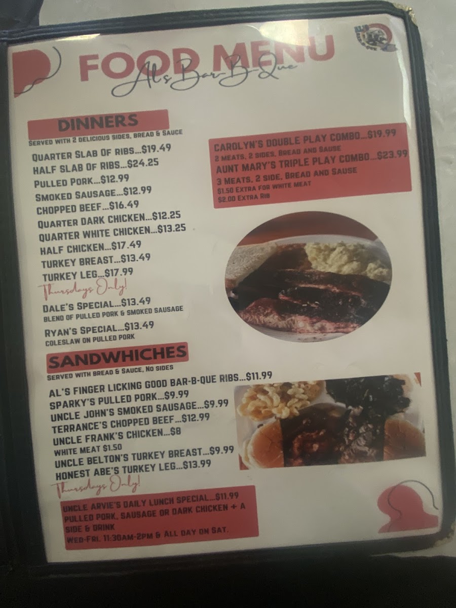 Menu Al's Finger Licking Good Soul Food-8