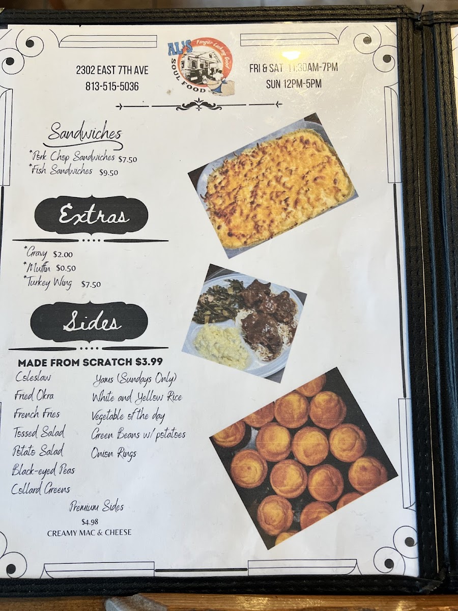 Menu Al's Finger Licking Good Soul Food-9