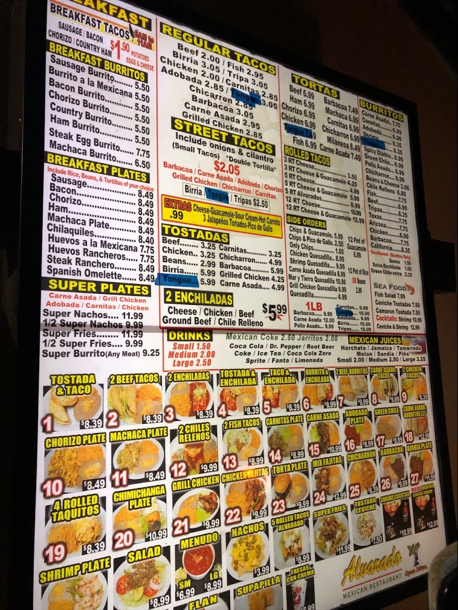 Menu Alvarado Mexican Restaurant-9