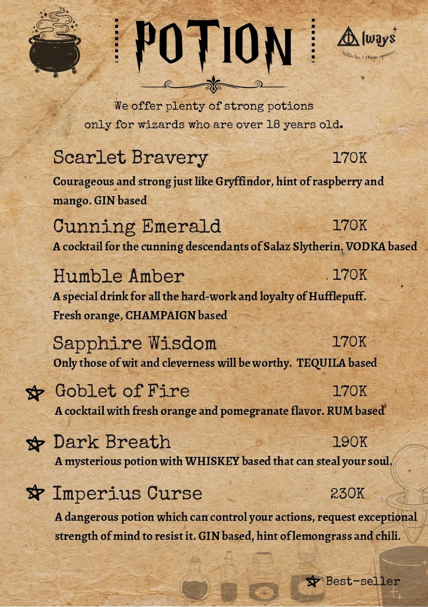 Menu Always Cafe - A Magical Wizard Cafe-3