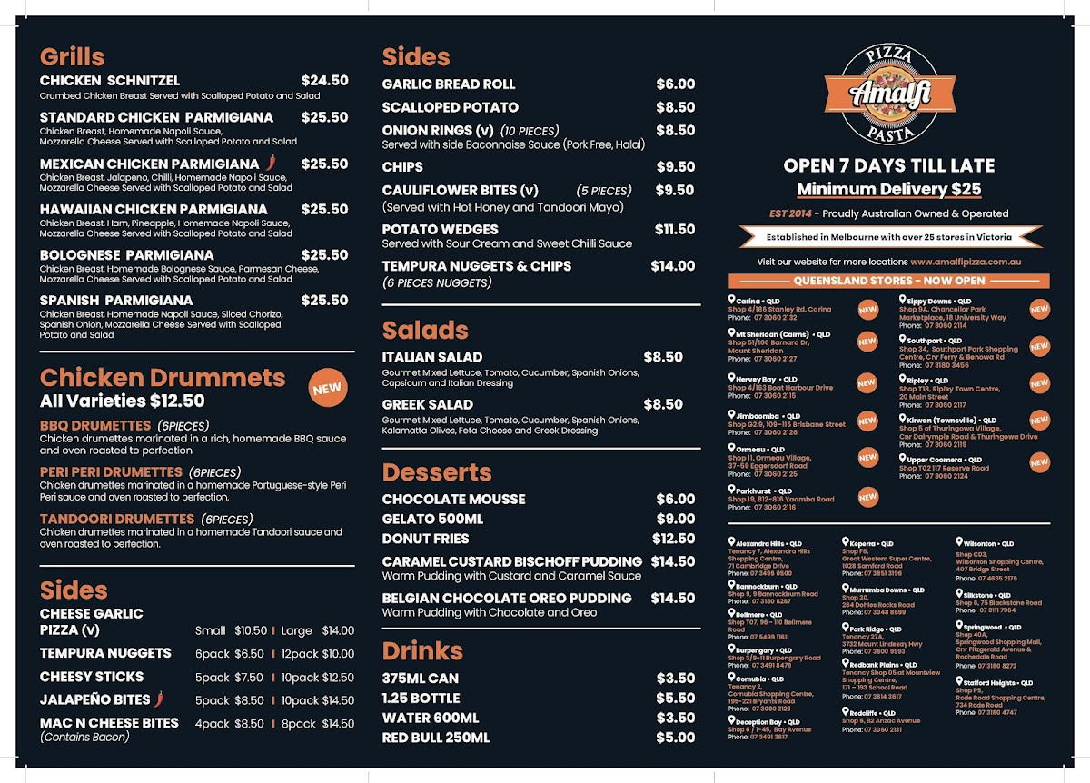 Menu Amalfi Pizza & Pasta Murrumba Downs-2