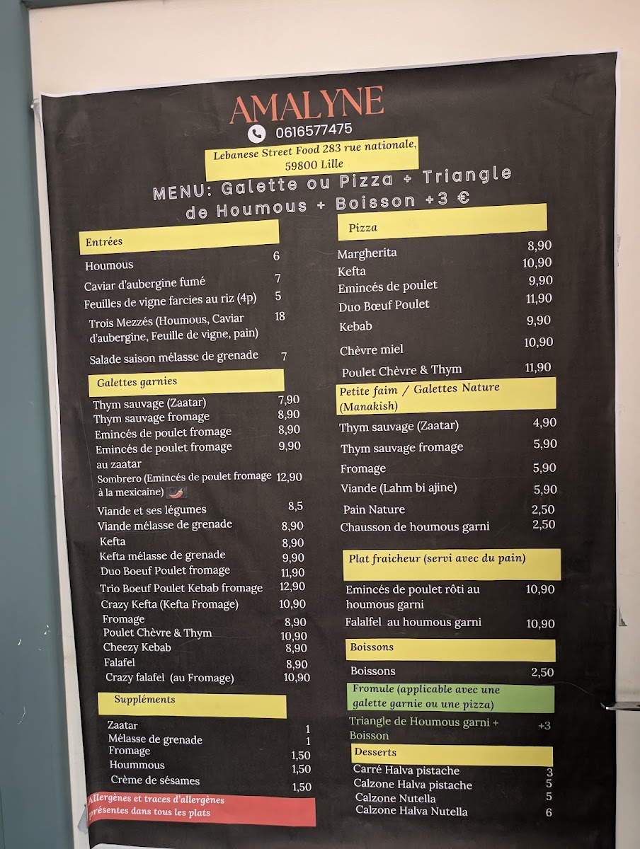 Menu Amalyne - Du Fait Maison Libanais-2