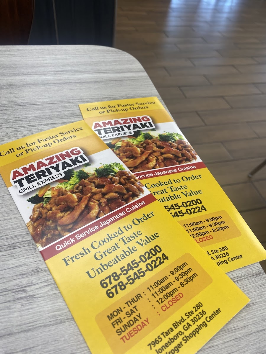 Menu Amazing Teriyaki Japanese Grill Express-3
