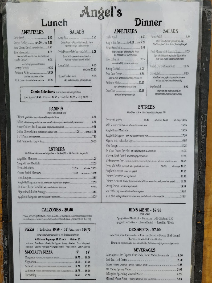 Menu Ambrosia At Angels Italian Restaurant & Bar-5