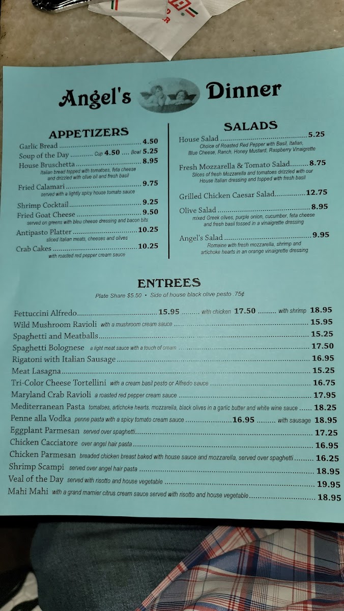 Menu Ambrosia At Angels Italian Restaurant & Bar-6