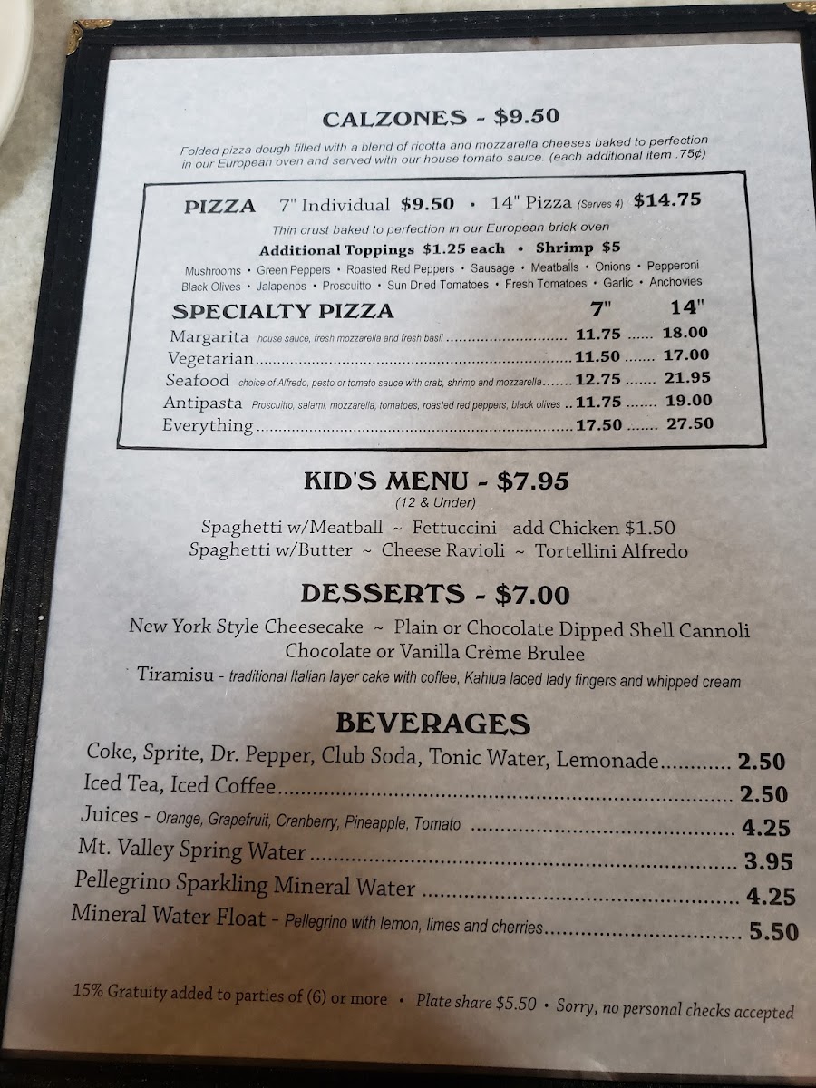 Menu Ambrosia At Angels Italian Restaurant & Bar-8