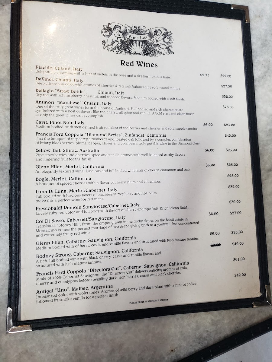Menu Ambrosia At Angels Italian Restaurant & Bar-9