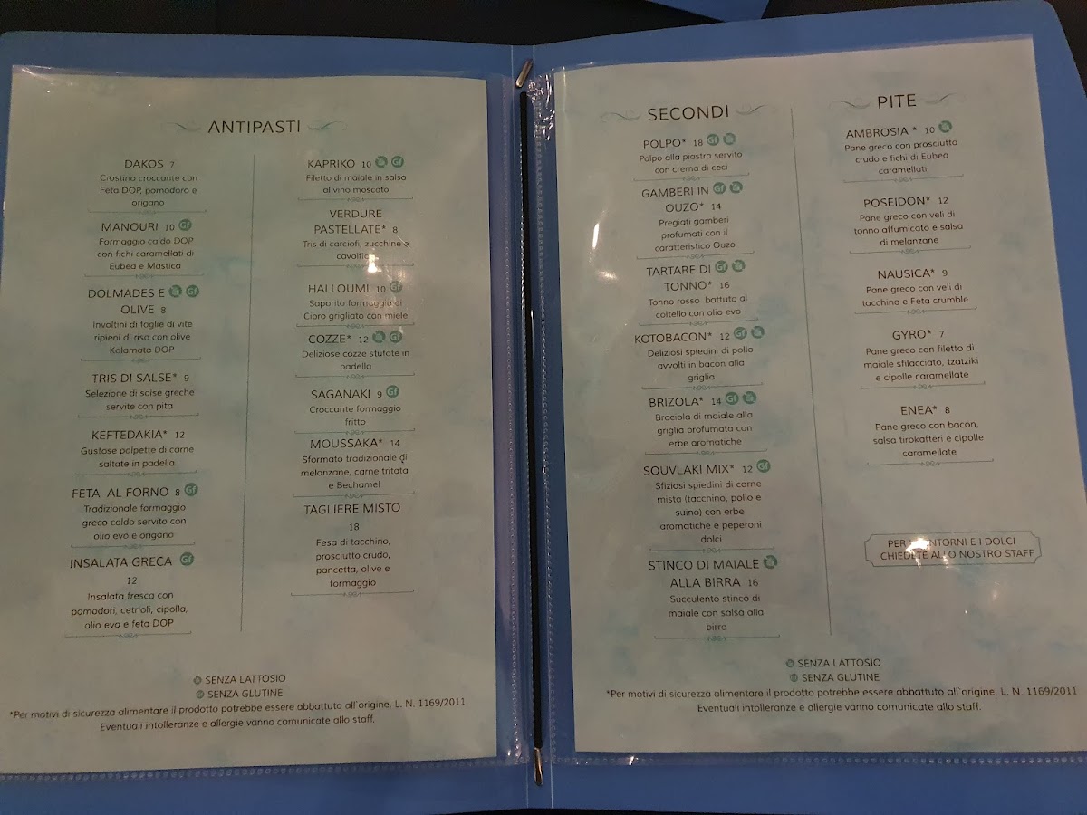 Menu Ambrosia Restaurant Greek Mediterranean Bistrot-1