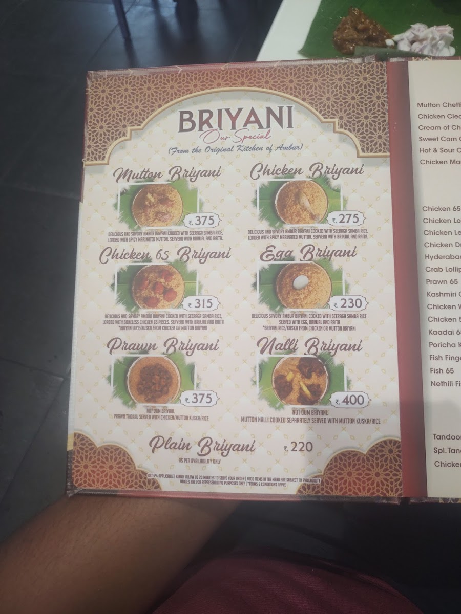 Menu Ambur Star Biryani - Ramapuram-3