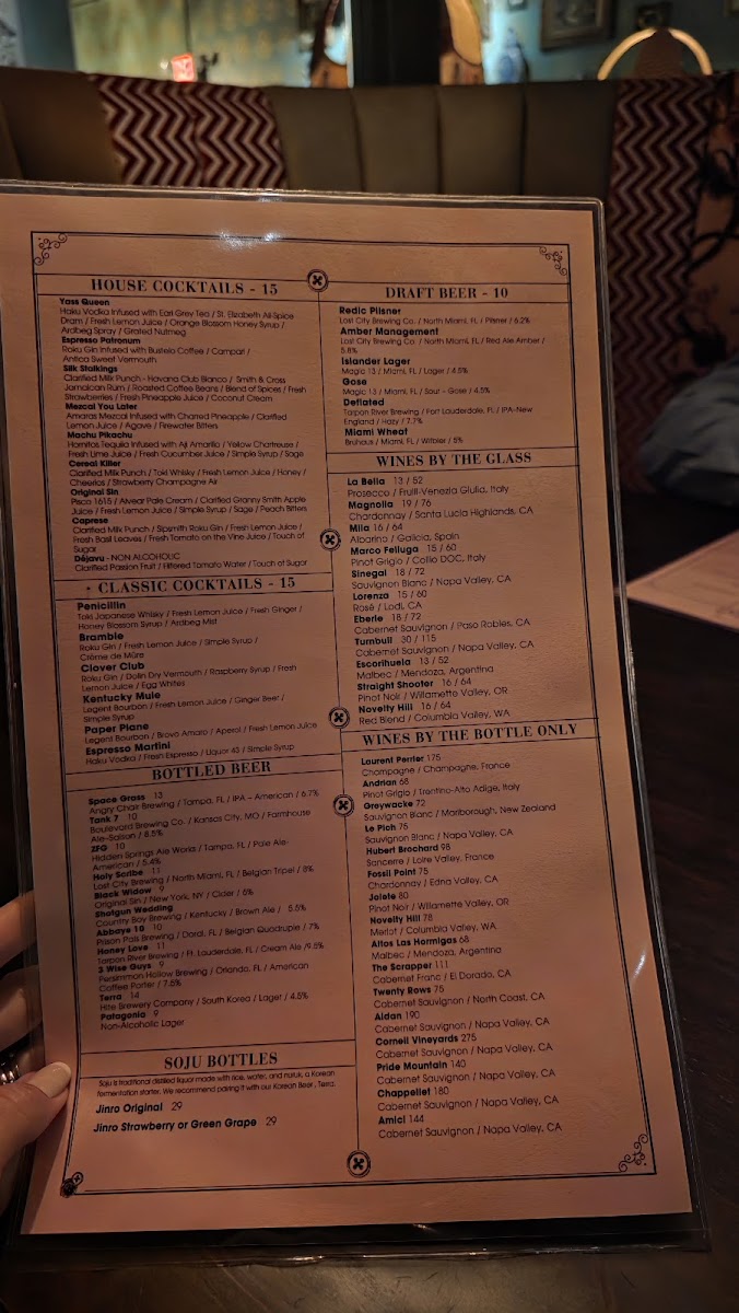 Menu Amelia's 1931-2