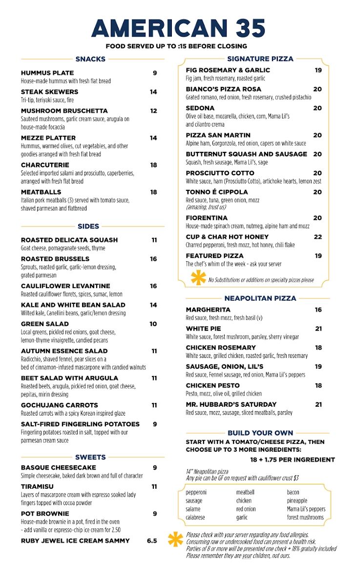 Menu American 35-1