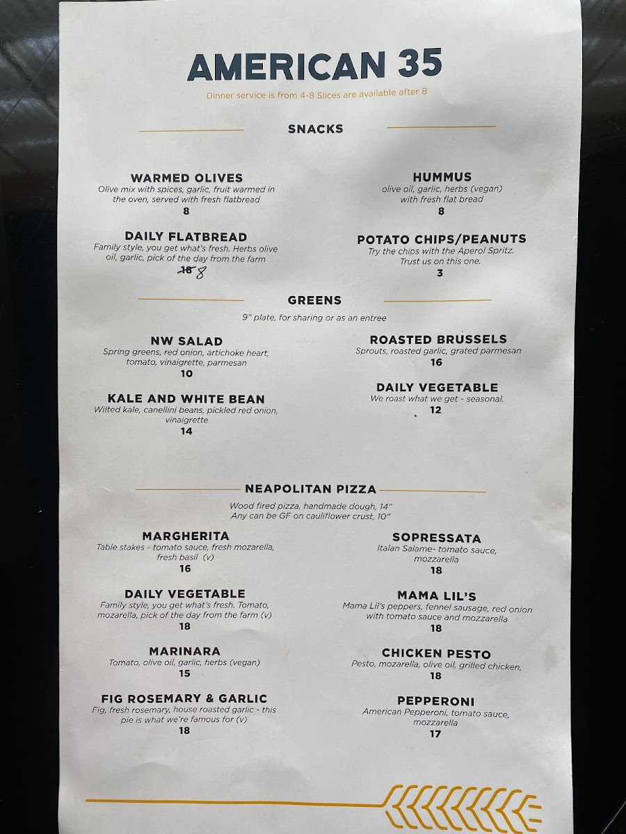 Menu American 35-4