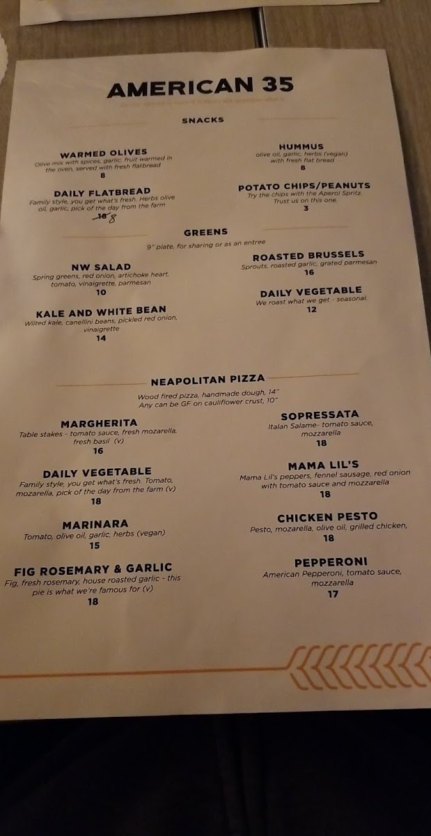 Menu American 35-8