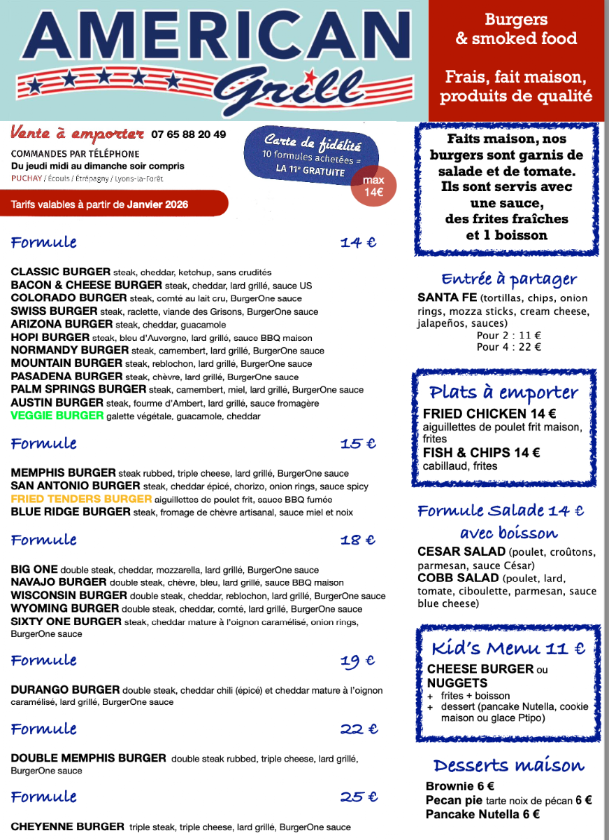 Menu American Grill Puchay-1