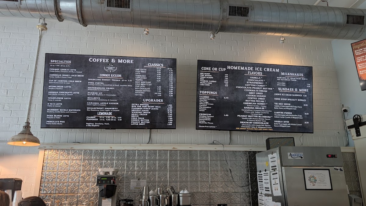 Menu American Honey Creamery And Coffee Co.-1