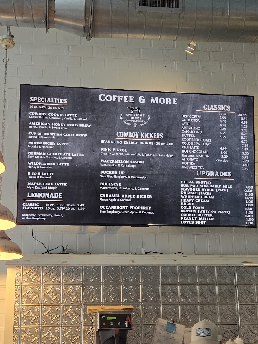 Menu American Honey Creamery And Coffee Co.-3