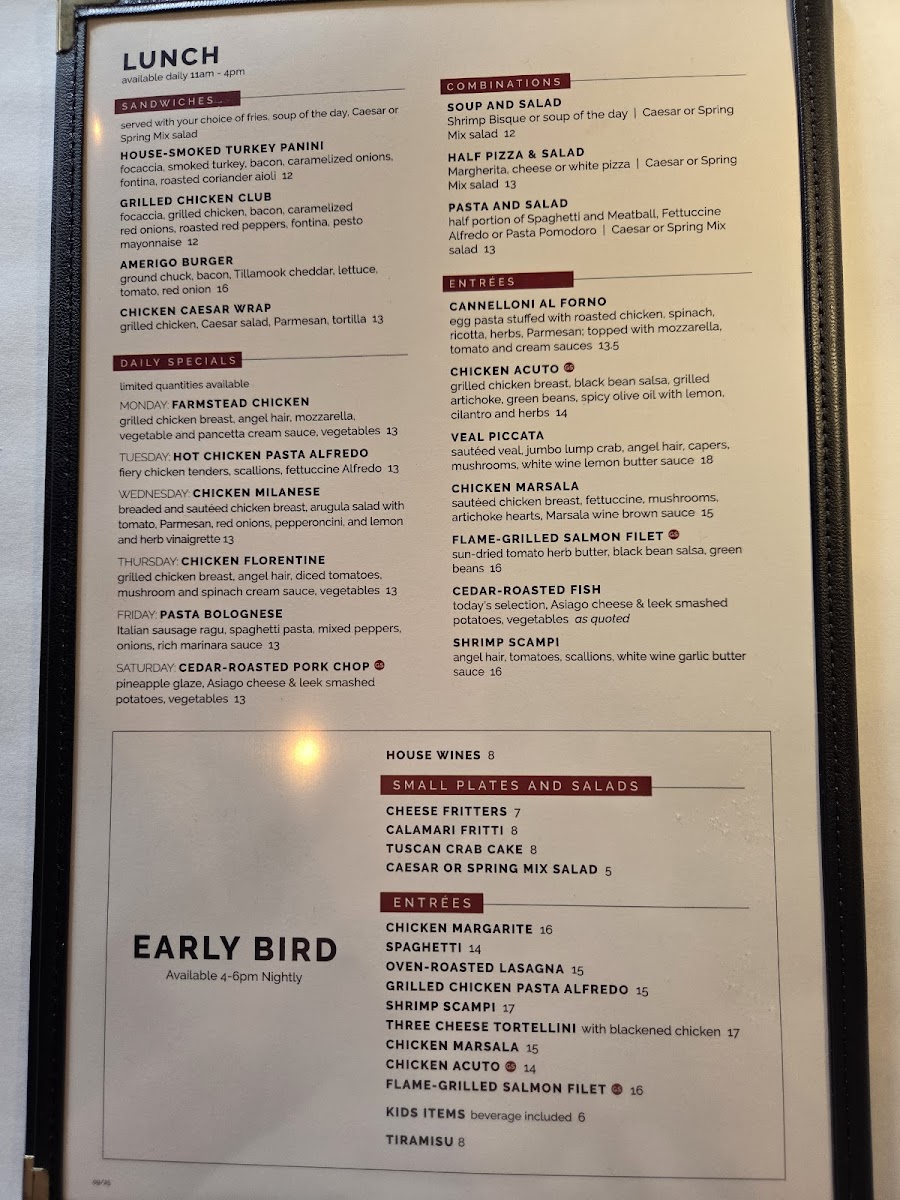 Menu Amerigo Italian Restaurant-1