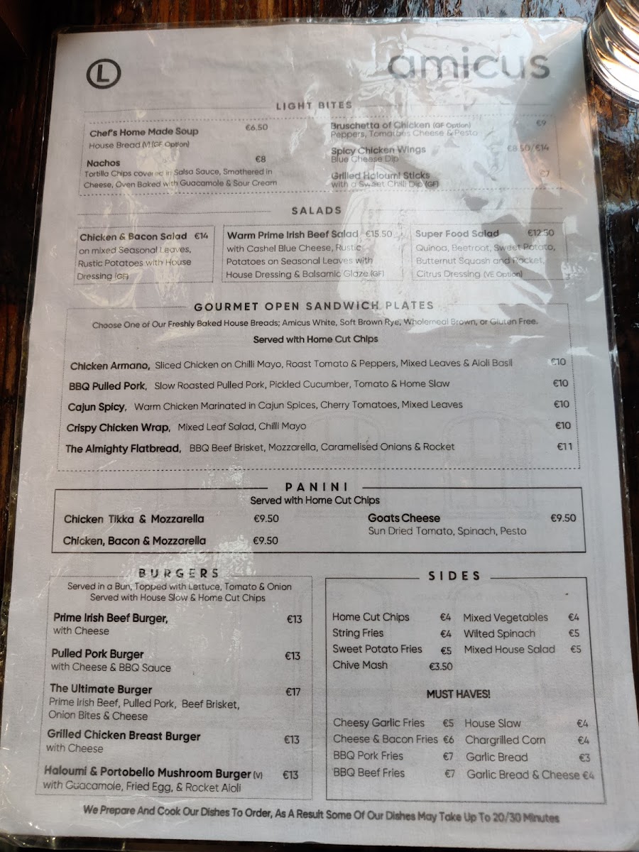 Menu Amicus-4