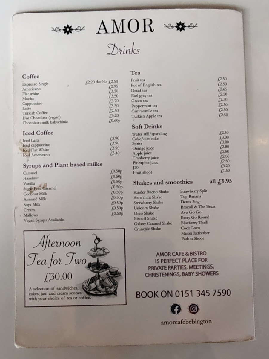Menu Amor Cafe And Bistro-1