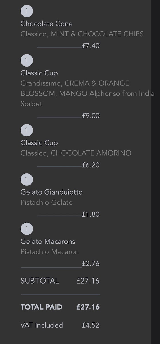Menu Amorino Gelato - Bath-9