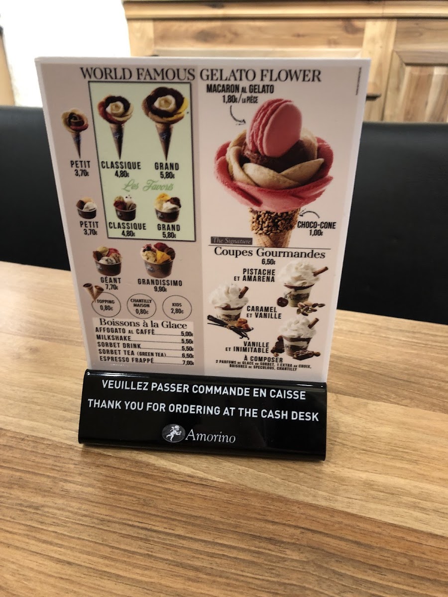 Menu Amorino Gelato - Nîmes-9