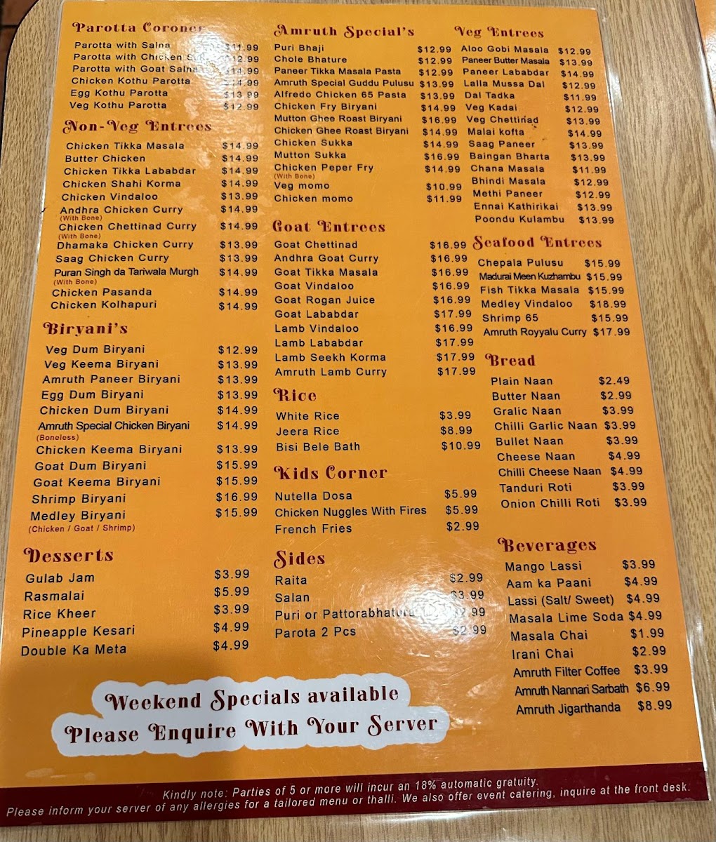 Menu Amruth Indian Grill-4