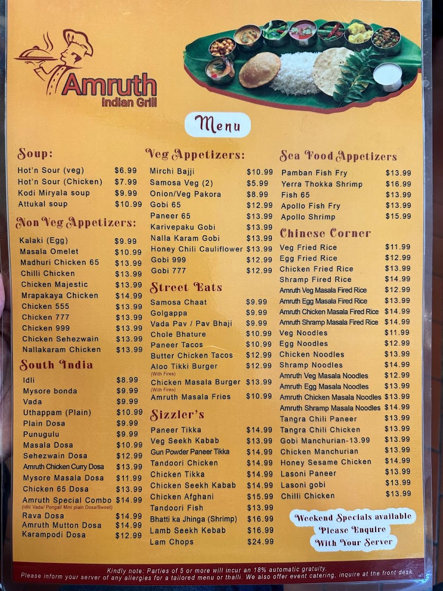 Menu Amruth Indian Grill-5