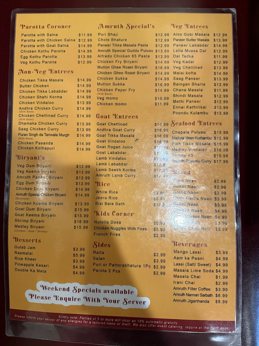 Menu Amruth Indian Grill-6