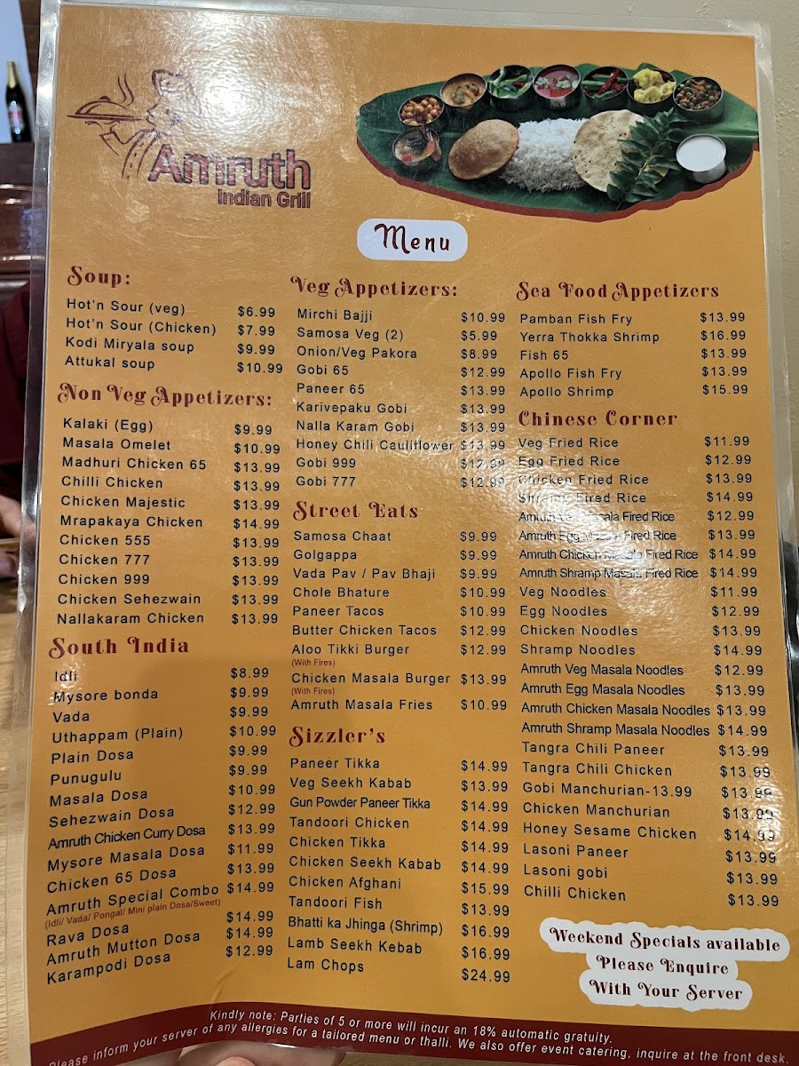 Menu Amruth Indian Grill-7