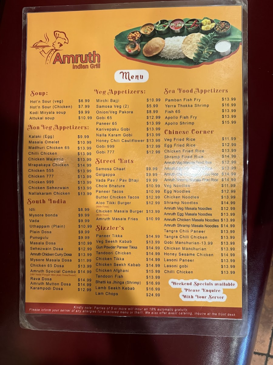 Menu Amruth Indian Grill-8