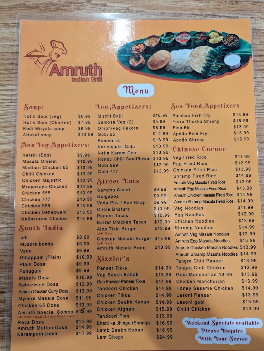 Menu Amruth Indian Grill-9