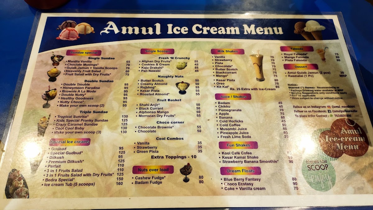 Menu Amul Ice Cream Parlour-1
