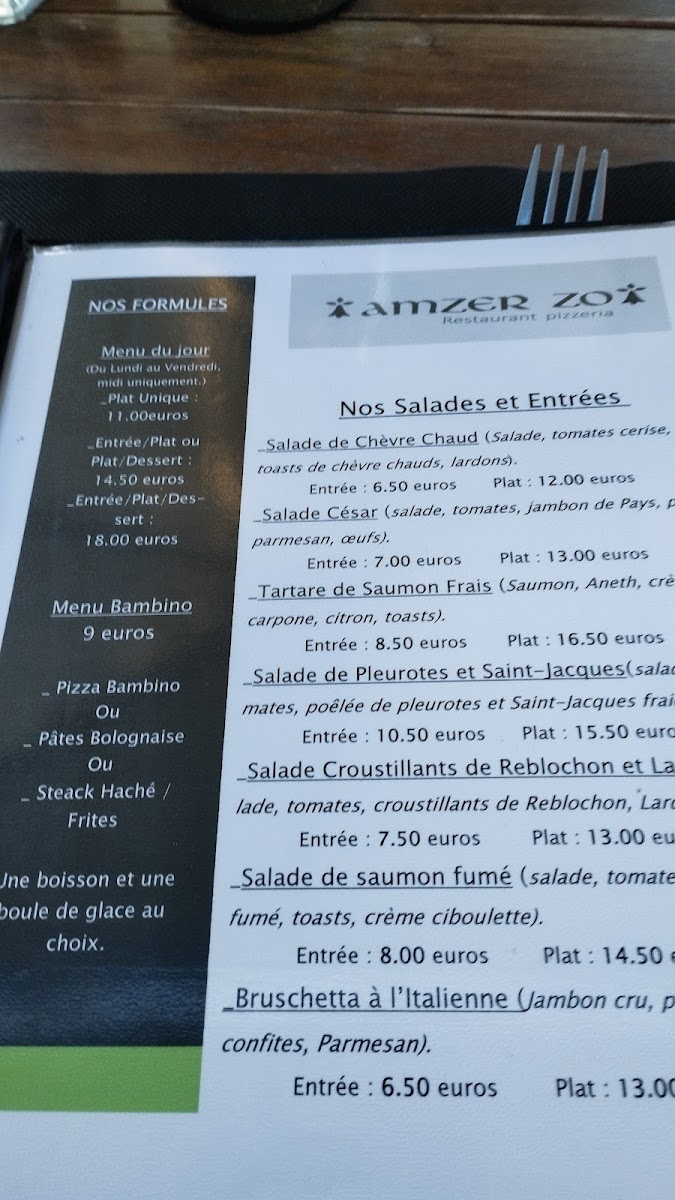 Menu Amzer Zo-10