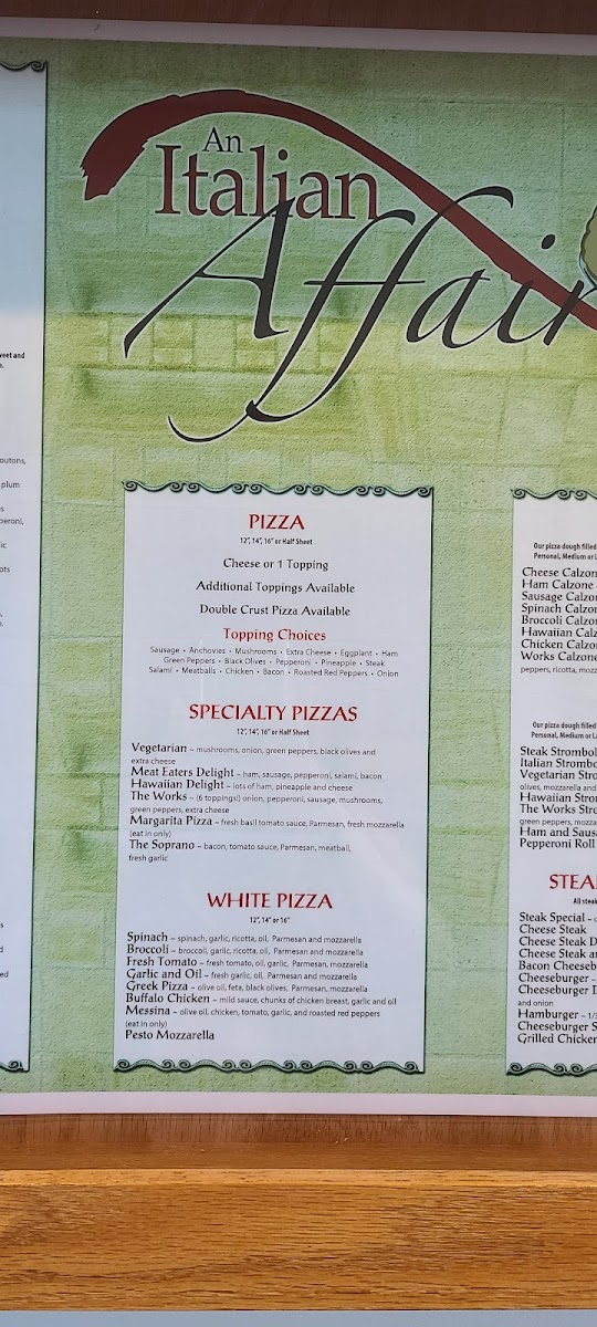 Menu An Italian Affair-9