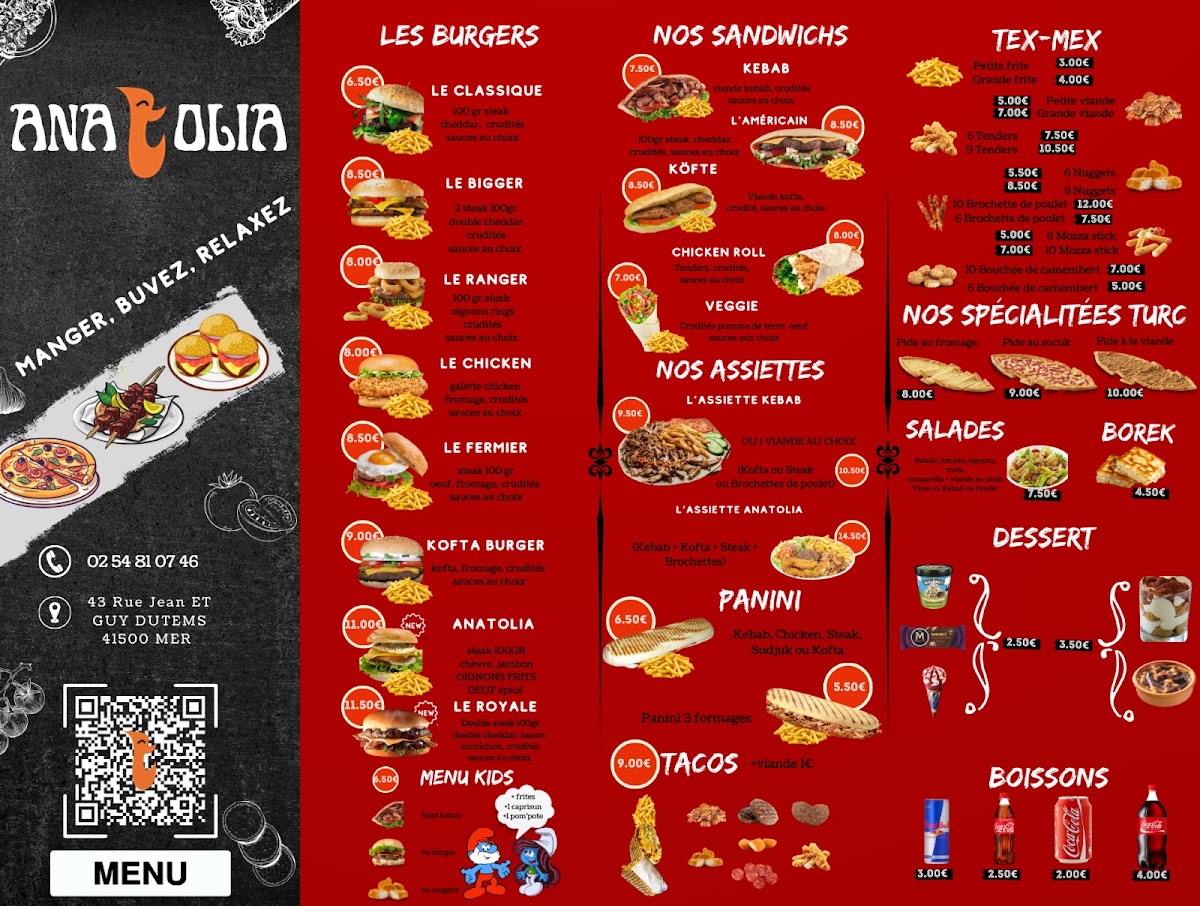 Menu Anatolia Kebab Pizza Burger Tacos Pate Dessert Glace-5