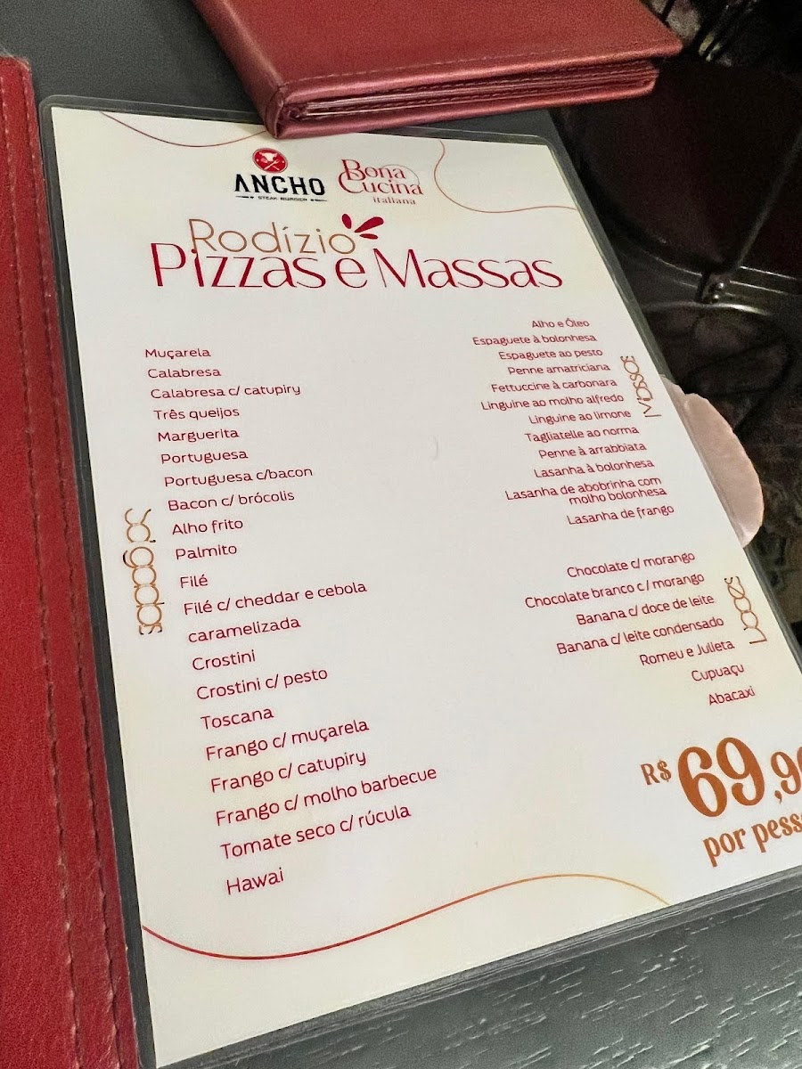 Menu Ancho Steak Burger & Bona Cucina Italiana-10