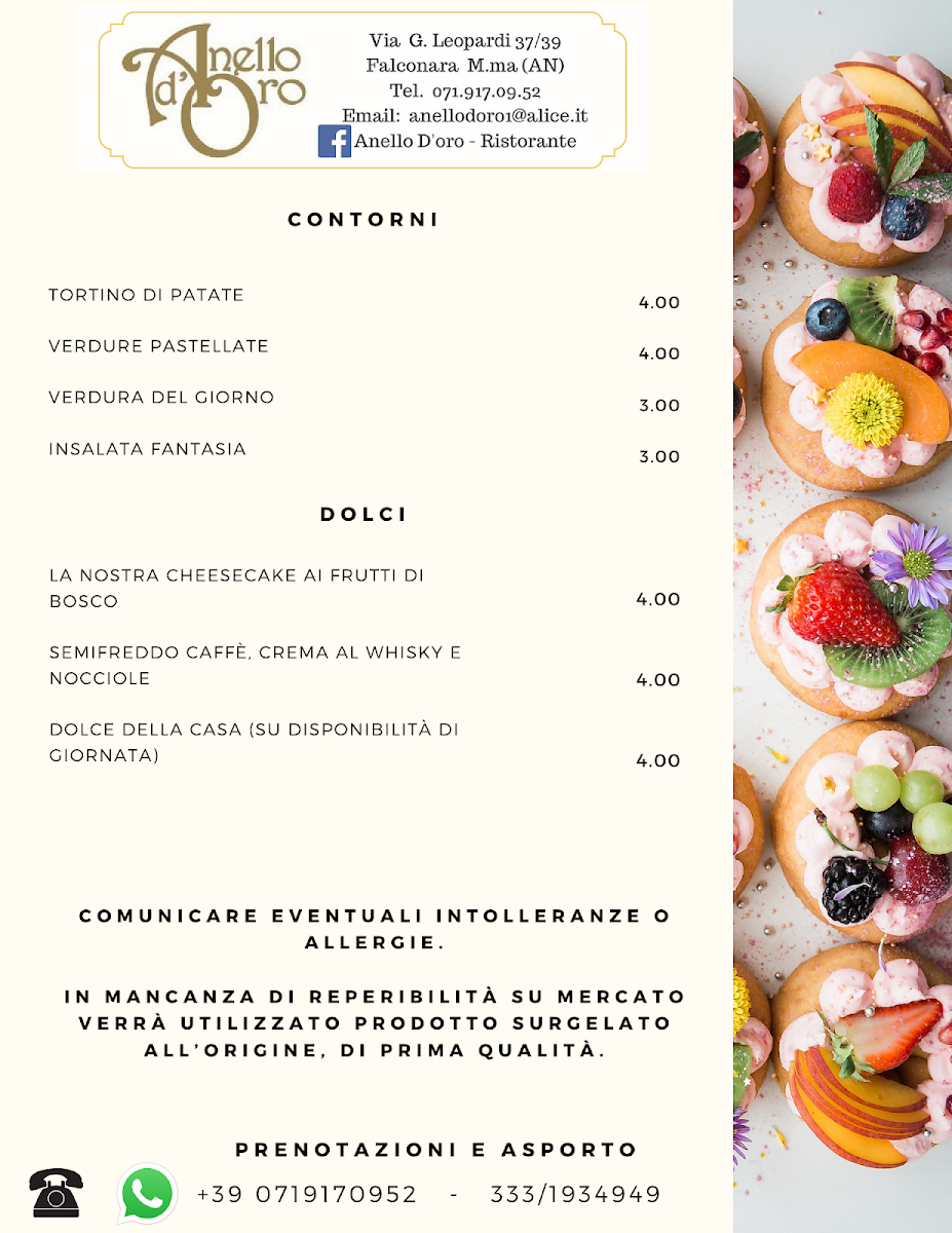 Menu Anello D'oro - Ristorante-7