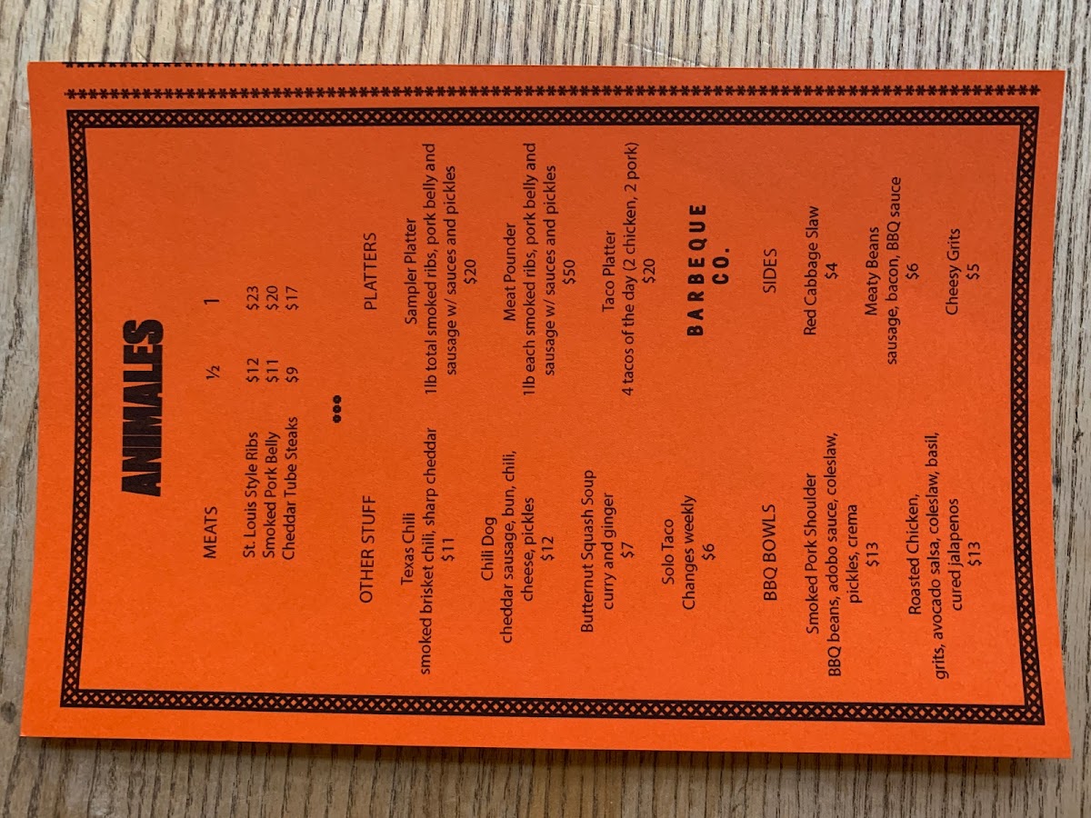 Menu Animales Barbeque Co.-8