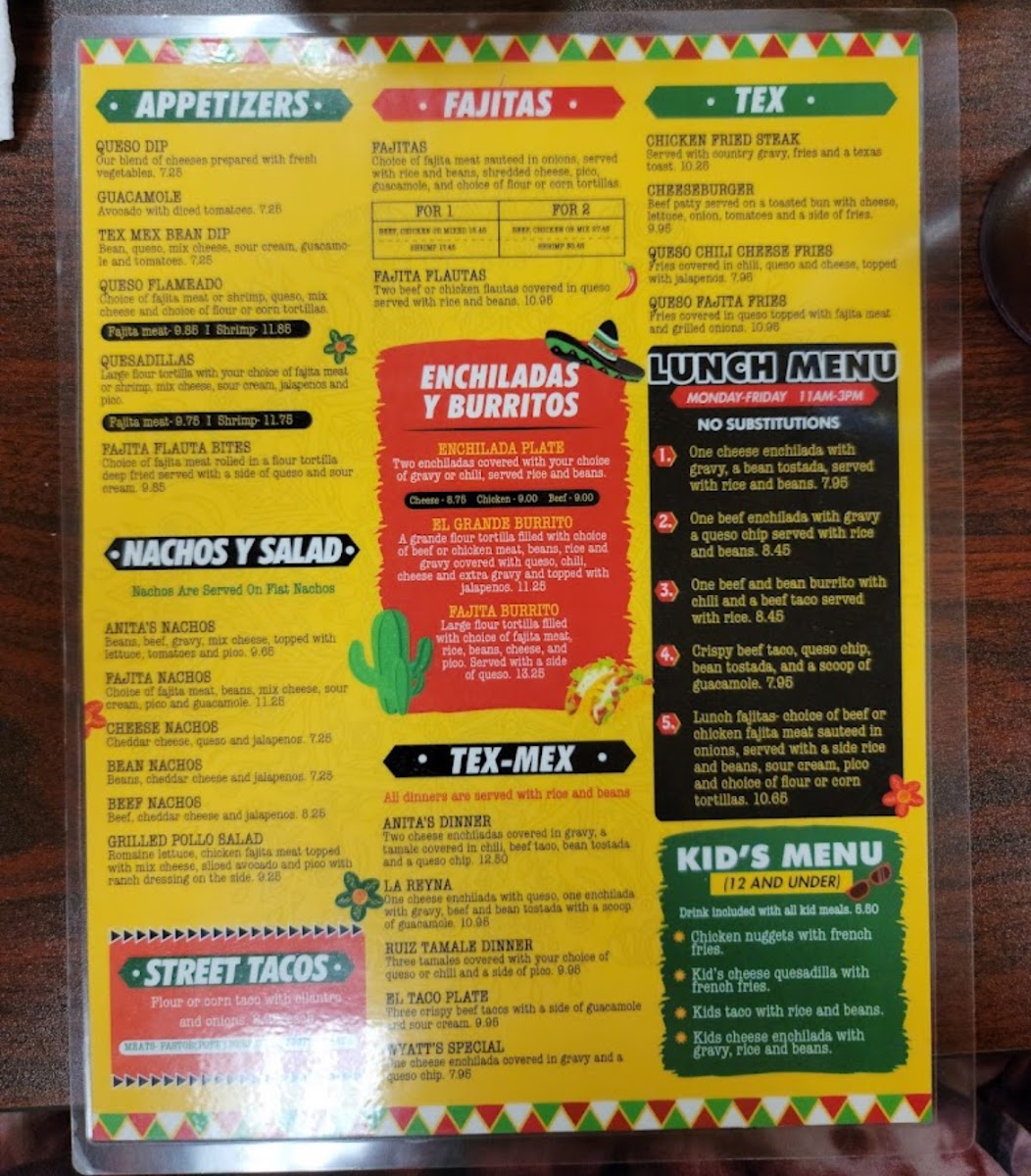 Menu Anita's Tex Mex-5