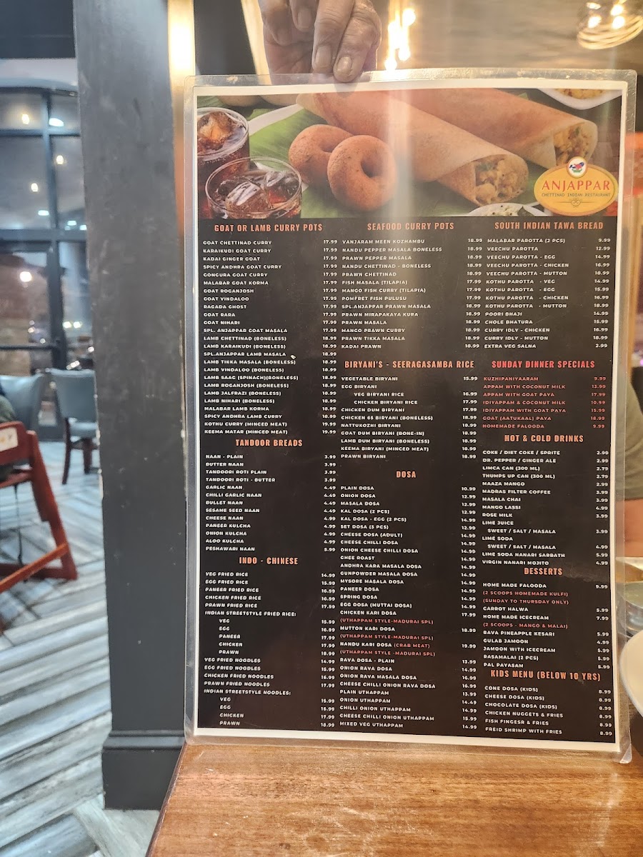 Menu Anjappar Chettinad Indian Restaurant-1