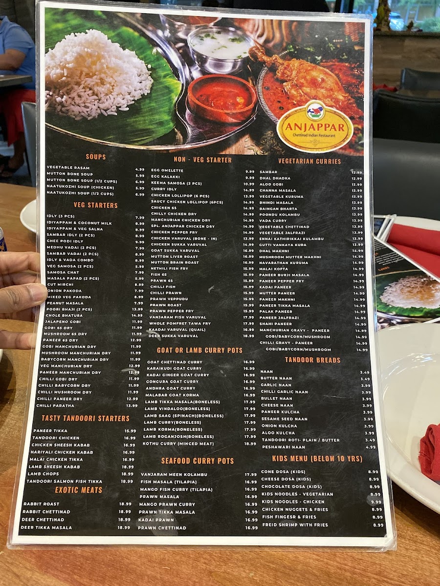 Menu Anjappar Chettinad Indian Restaurant-2