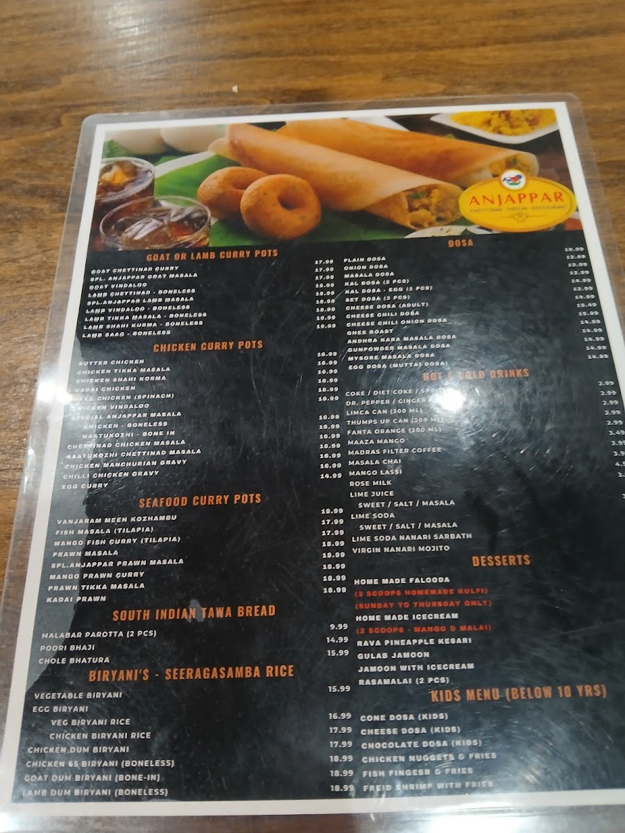Menu Anjappar Chettinad Indian Restaurant-3